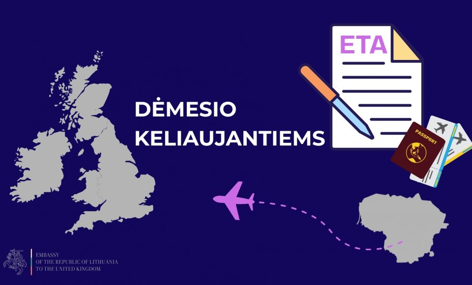 Svarbi informacija keliaujantiems į Jungtinę Karalystę