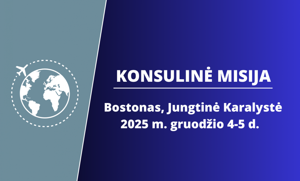 Gruodžio 4-5 d. rengiama konsulinė misija Bostone, Jungtinėje Karalystėje 